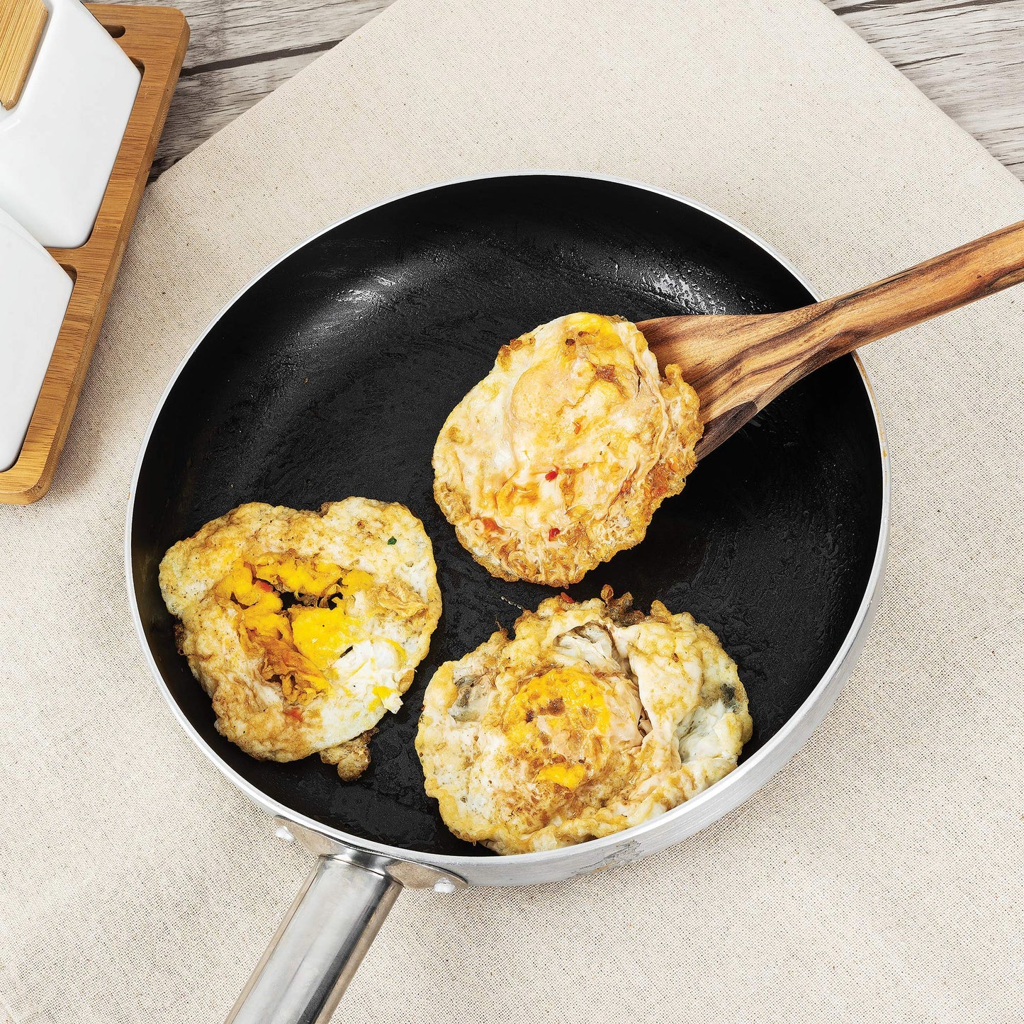 Ironwood Gourmet Acacia Wood Kitchen Utensil Set, Spatula, Slotted, Long and Regular Spoon, 4-Piece, Natural