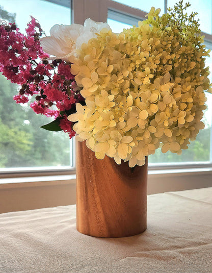 Wooden Utensil Holder - Teak Wood Utensil Holder - Wooden Spoon Holder - Kitchen Utensil Holder for Countertop - Utensil Crock for Kitchen Counter - Utensil Holder - Wine Holder - Art Supply Holder