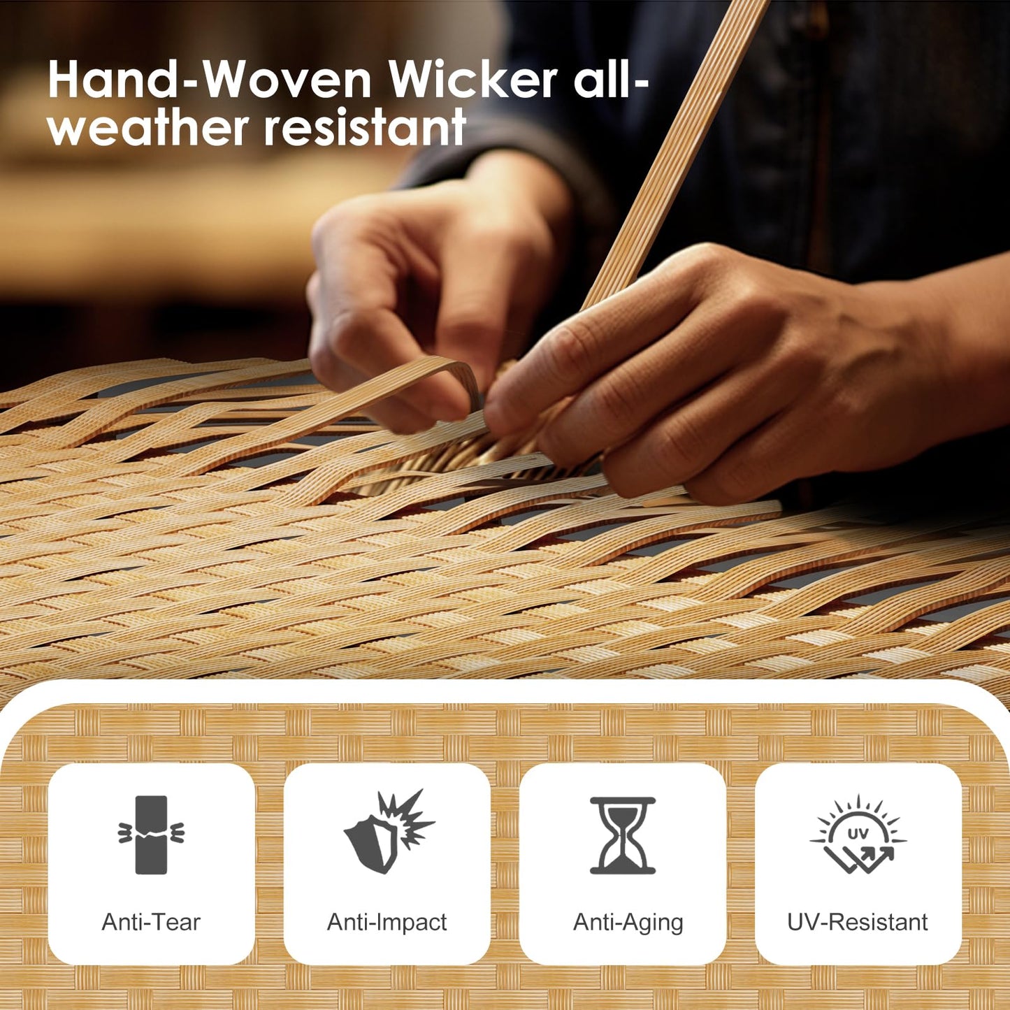 ABCASA Patio Furniture Set, 110" Large 7-Piece Wicker Outdoor Patio Furniture Sets with Coffee Table,Boho Patio Conversation Set Sectional Sofa with All-Weather Cushions for Backyard,Porch,Beige - CookCave