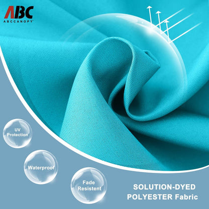 ABCCANOPY Durable Solar Led Patio Umbrellas with 32LED Lights 9FT (Turquoise) - CookCave