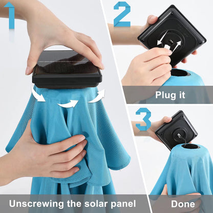 ABCCANOPY Durable Solar Led Patio Umbrellas with 32LED Lights 9FT (Turquoise) - CookCave