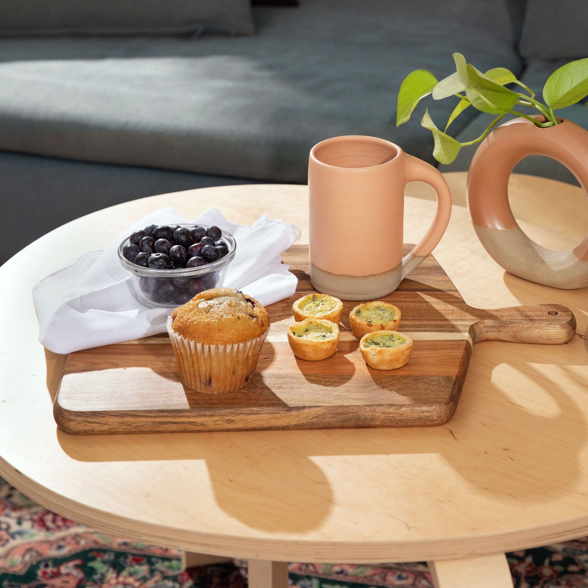 Acacia Wood Cutting Board and Chopping Board with Handle for Meat, Cheese Board, Vegetables, Bread, and Charcuterie - Decorative Wooden Serving Board for Kitchen and Dining Room, Large 17” x 13” - CookCave