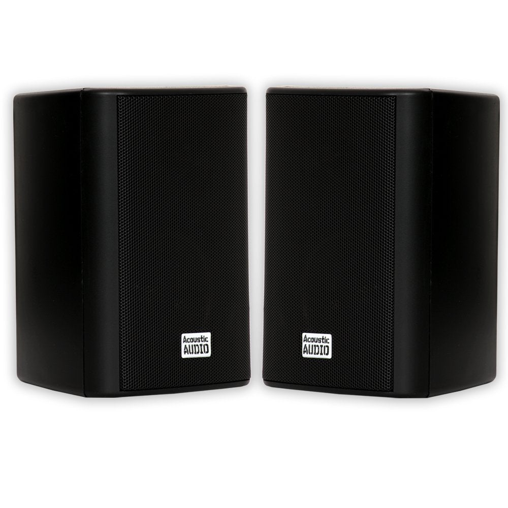 Acoustic Audio by Goldwood AA351B 2 Way High Performance Indoor Outdoor 500W Speakers with Powerful Bass (1 Pair, Black) - CookCave