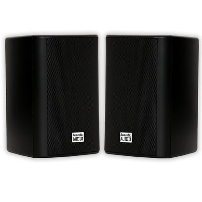 Acoustic Audio by Goldwood AA351B 2 Way High Performance Indoor Outdoor 500W Speakers with Powerful Bass (1 Pair, Black) - CookCave