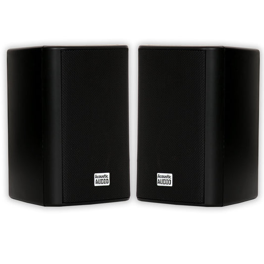 Acoustic Audio by Goldwood AA351B 2 Way High Performance Indoor Outdoor 500W Speakers with Powerful Bass (1 Pair, Black) - CookCave
