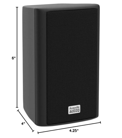 Acoustic Audio by Goldwood AA351B 2 Way High Performance Indoor Outdoor 500W Speakers with Powerful Bass (1 Pair, Black) - CookCave