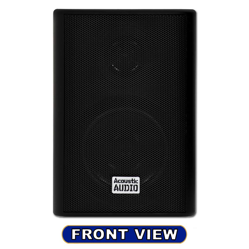 Acoustic Audio by Goldwood AA351B 2 Way High Performance Indoor Outdoor 500W Speakers with Powerful Bass (1 Pair, Black) - CookCave
