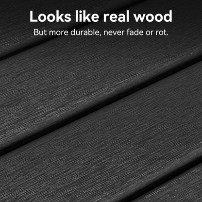 ACUEL 48" HDPE Outdoor Bench, All-Weather & Fade-Resistant 2-Person Garden Bench, Low Maintenance Patio Bench for Garden, Porch & Patio,Black - CookCave