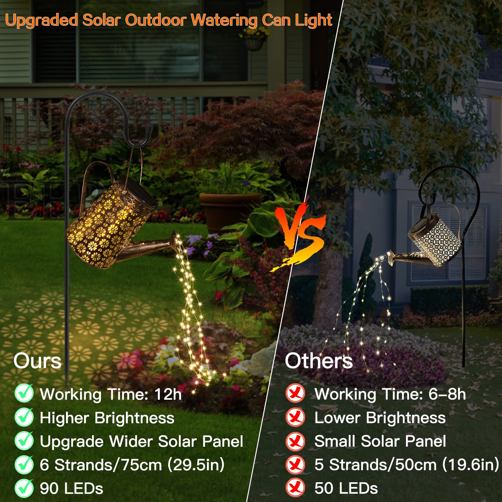 Afootry Solar Watering Can with Lights,Solar Outdoor Garden Decor Waterproof Large Hanging Lantern Landscape Lights Outside Decorations for Yard Clearance Porch Patio Pathway Gardening Gift - CookCave
