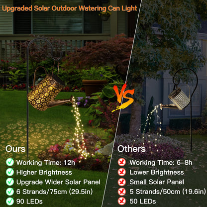 Afootry Solar Watering Can with Lights,Solar Outdoor Garden Decor Waterproof Large Hanging Lantern Landscape Lights Outside Decorations for Yard Clearance Porch Patio Pathway Gardening Gift - CookCave