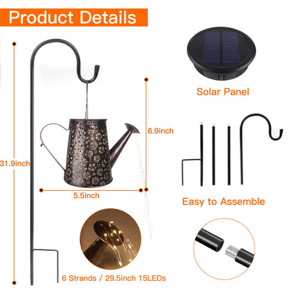 Afootry Solar Watering Can with Lights,Solar Outdoor Garden Decor Waterproof Large Hanging Lantern Landscape Lights Outside Decorations for Yard Clearance Porch Patio Pathway Gardening Gift - CookCave