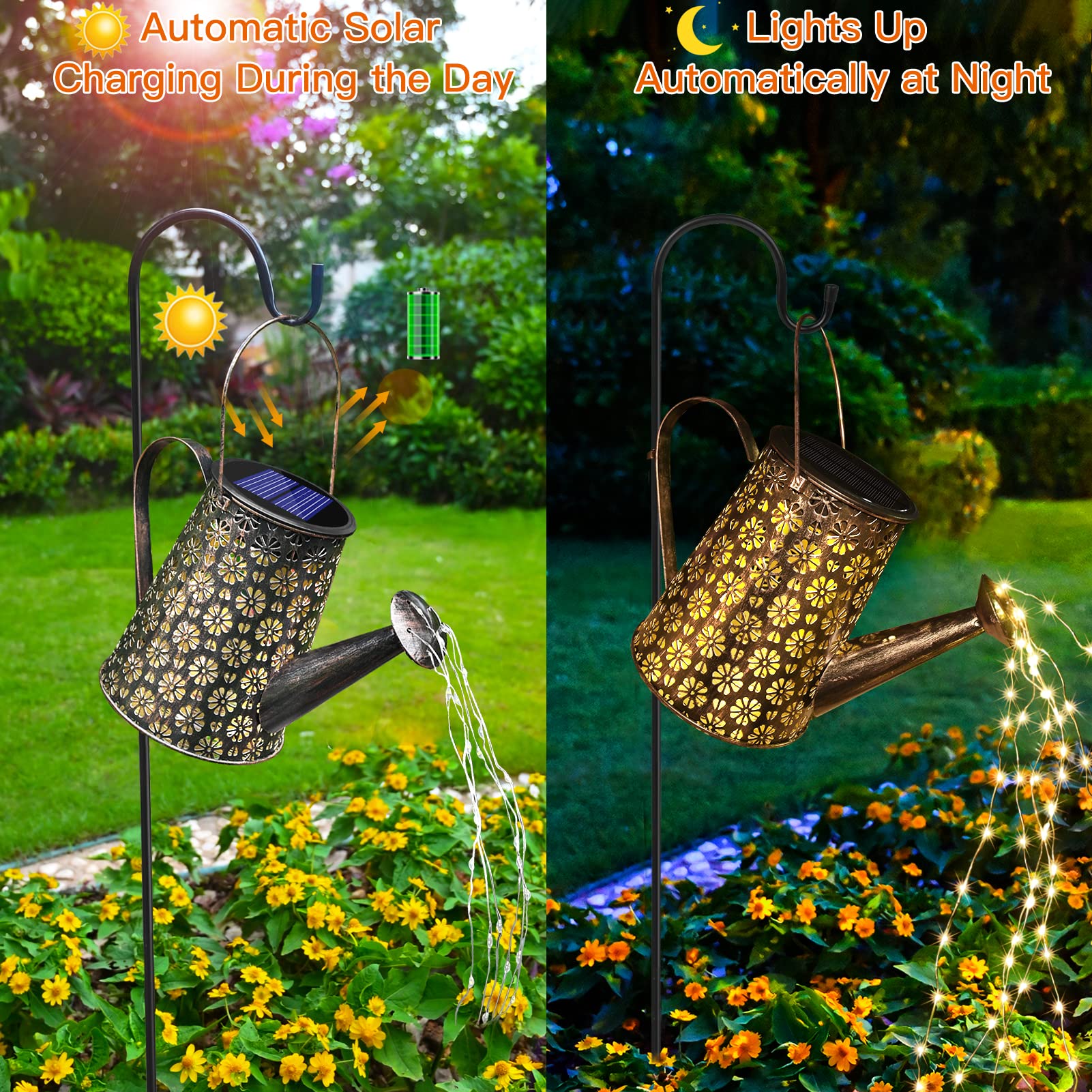Afootry Solar Watering Can with Lights,Solar Outdoor Garden Decor Waterproof Large Hanging Lantern Landscape Lights Outside Decorations for Yard Clearance Porch Patio Pathway Gardening Gift - CookCave