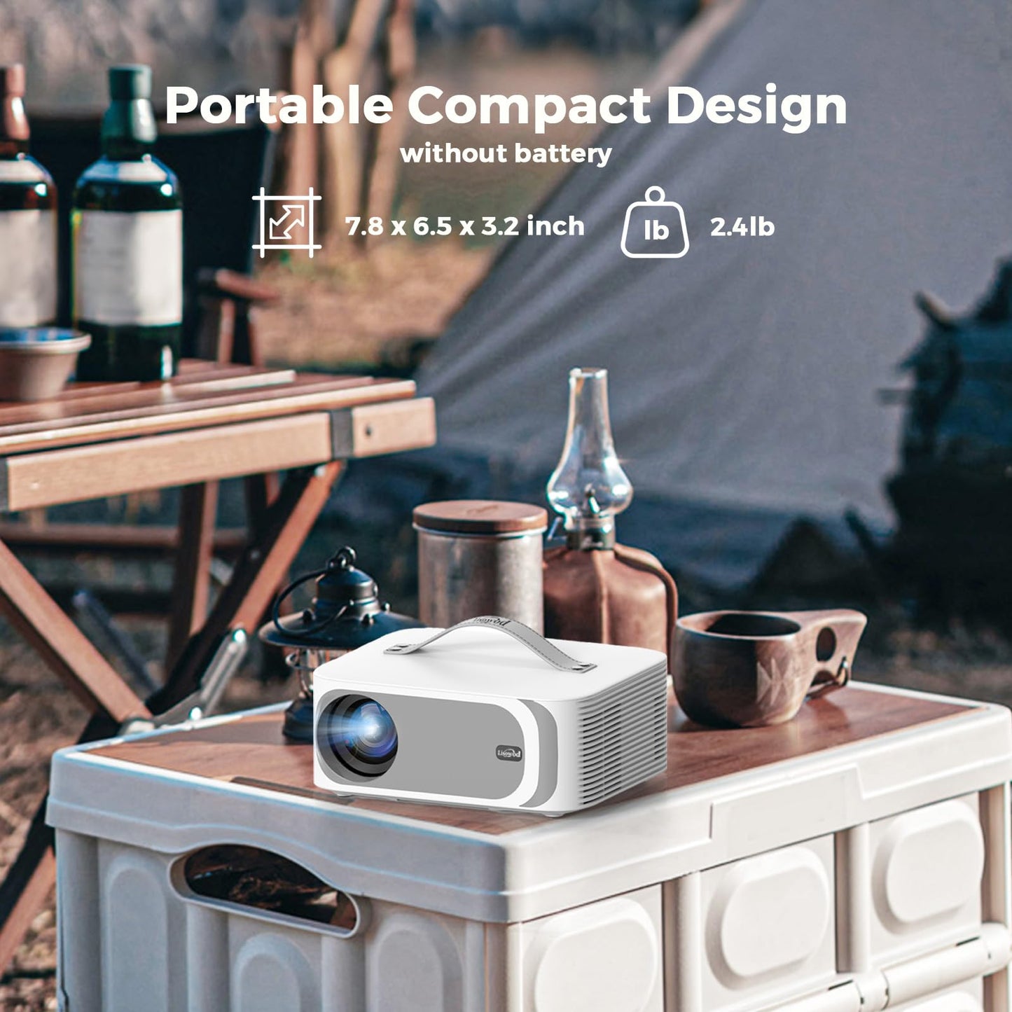 [AI Movin 2.0 System/1200 ANSI/Auto Focus] Projector-4K with WiFi 6 and Bluetooth, 30W DoIby Audio Netflix-Licensed Outdoor-Projector, Lisowod 1080P Smart Portable Proyector with HDR10+ 2025 Upgraded - CookCave