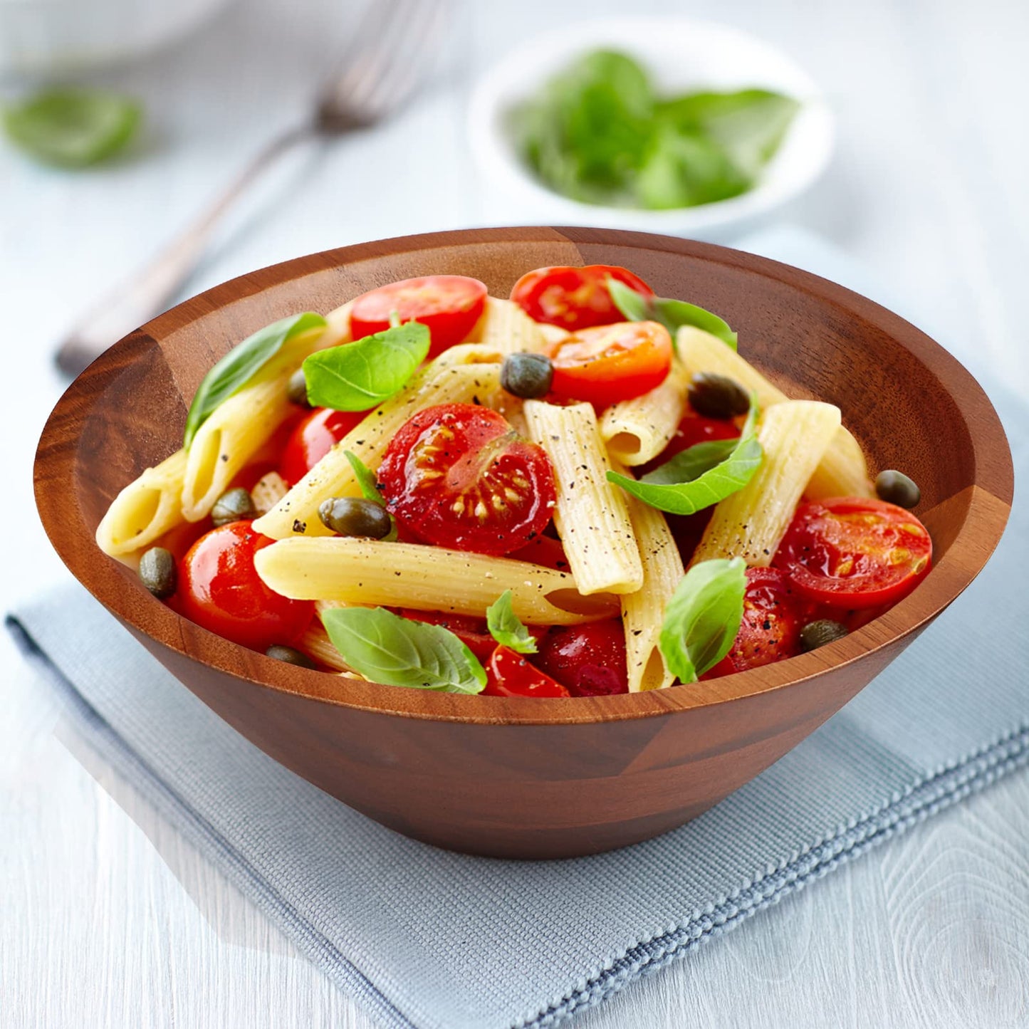 AIDEA Acacia Wooden Serving Bowls, 7 Inch Set of 4 for Salad, Soup, Noodle and More - CookCave