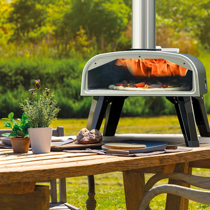 aidpiza Pizza Oven Outdoor 12" Wood Fired Pizza Ovens Pellet Pizza Stove for outside, Portable Stainless Steel Pizza Oven for Backyard Pizza Oven - CookCave
