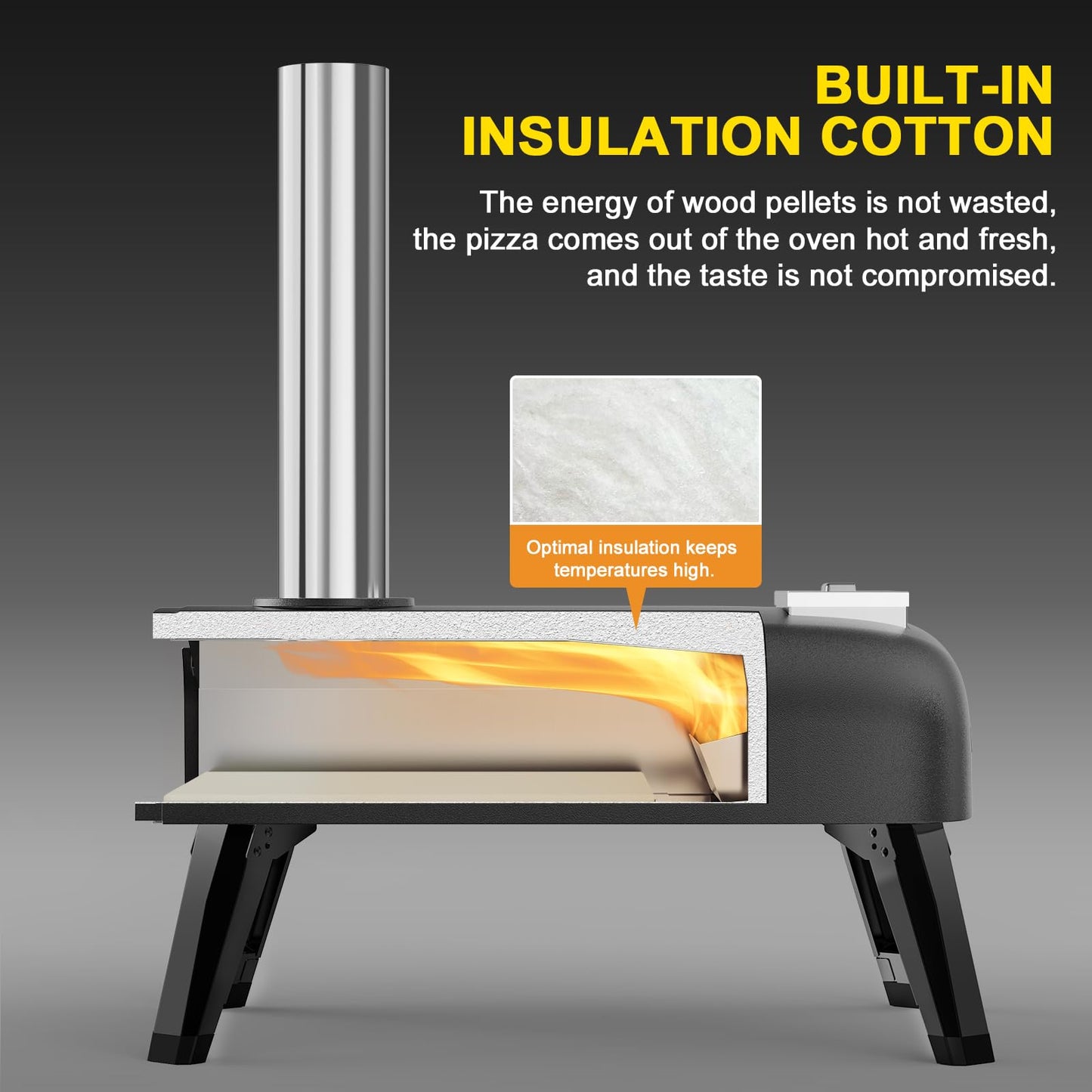 aidpiza Pizza Oven Outdoor 12" Wood Fired Pizza Ovens Pellet Pizza Stove for outside, Portable Stainless Steel Pizza Oven for Backyard Pizza Oven - CookCave