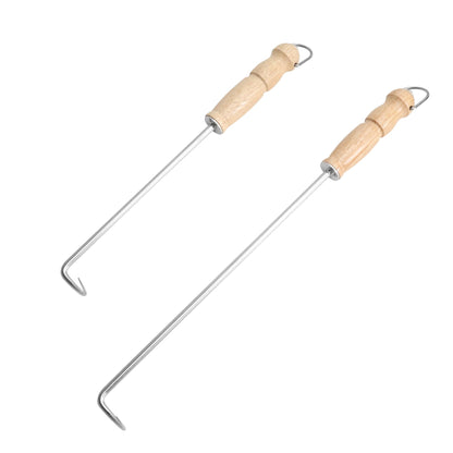 AjinTeby Food Flipper Hooks, Stainless Steel BBQ Turner Flips Meat Steak or Fish - 18-inch and 14-inch Meat Flipper - CookCave