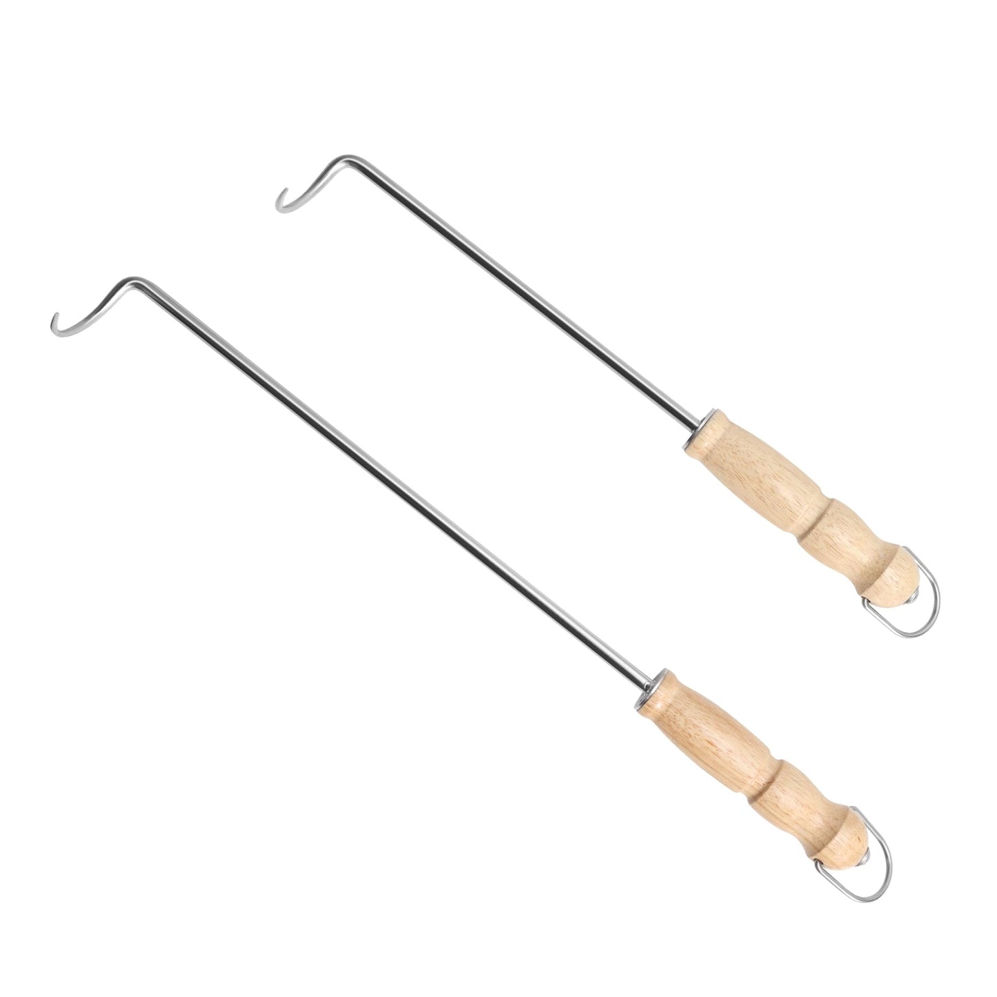 AjinTeby Food Flipper Hooks, Stainless Steel BBQ Turner Flips Meat Steak or Fish - 18-inch and 14-inch Meat Flipper - CookCave