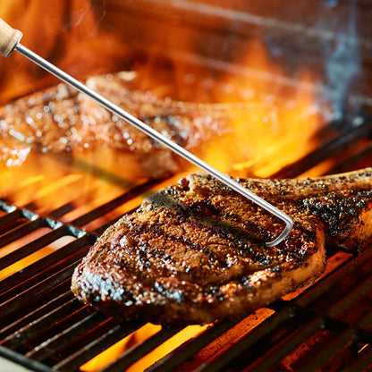 AjinTeby Food Flipper Hooks, Stainless Steel BBQ Turner Flips Meat Steak or Fish - 18-inch and 14-inch Meat Flipper - CookCave