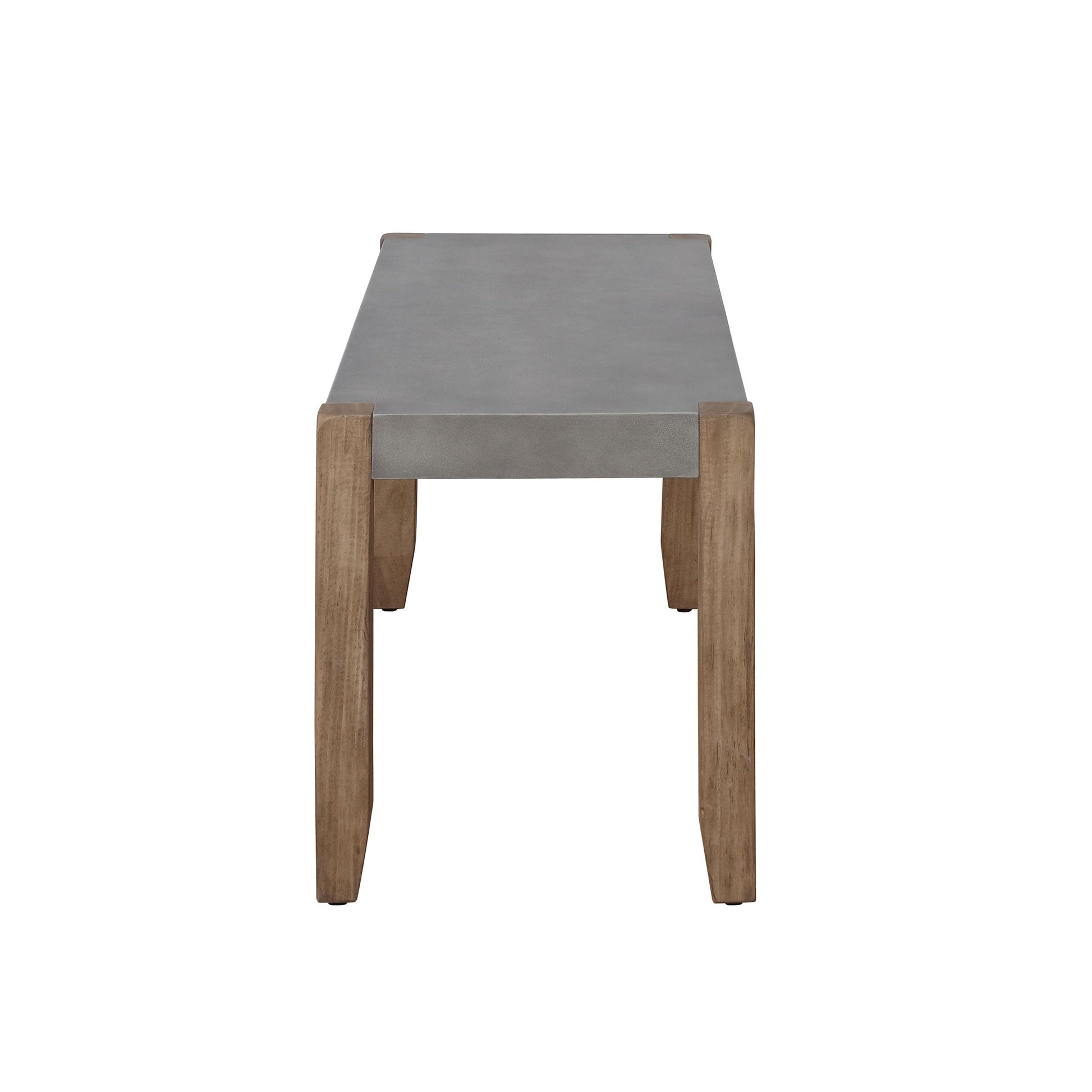 Alaterre Furniture Newport Bench with Faux Concrete Seat and Wood Legs - 40 Inch Entryway Bench with Rustic Industrial Design - Benches for Bedroom, Living Room, Dining Room, and Mudroom - CookCave