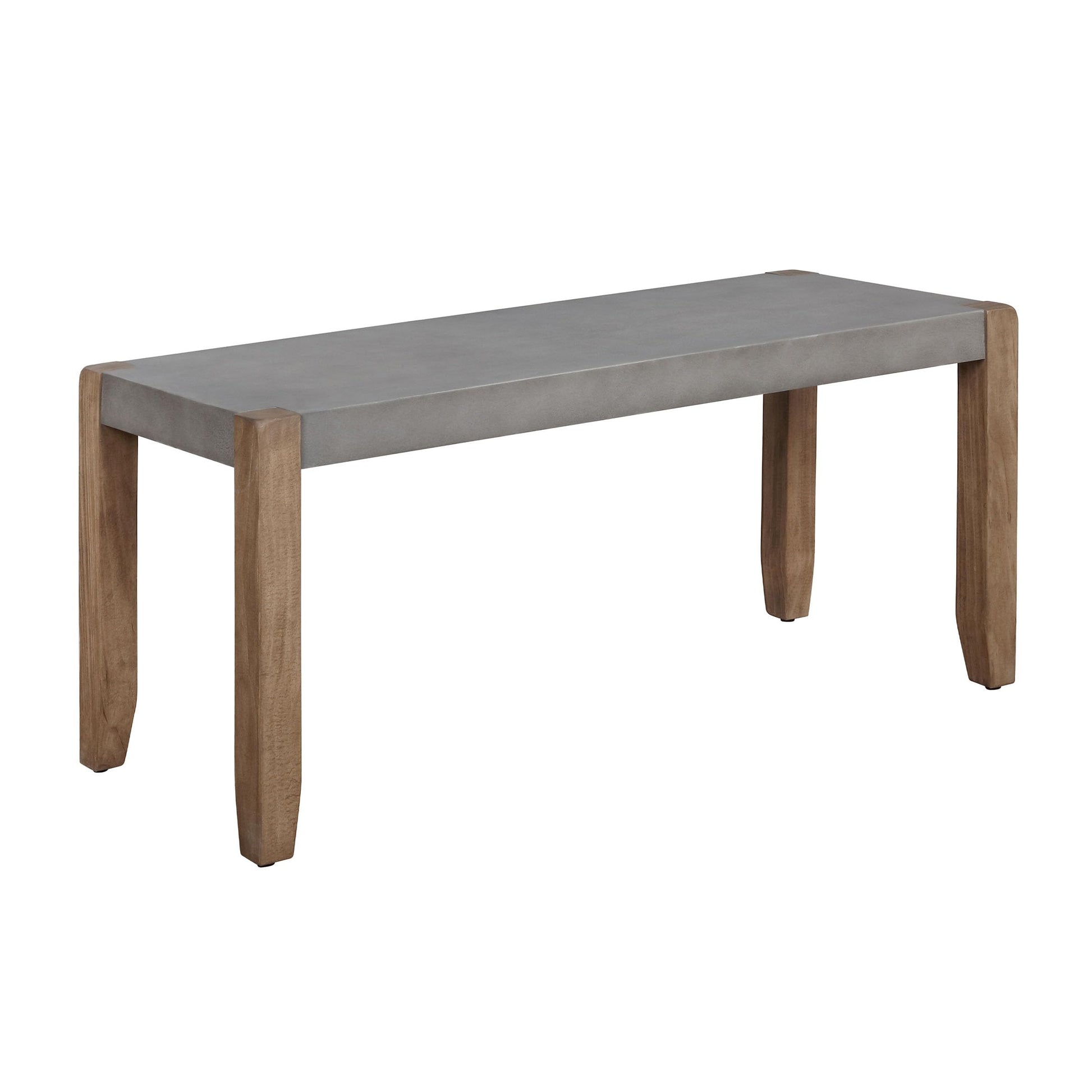 Alaterre Furniture Newport Bench with Faux Concrete Seat and Wood Legs - 40 Inch Entryway Bench with Rustic Industrial Design - Benches for Bedroom, Living Room, Dining Room, and Mudroom - CookCave