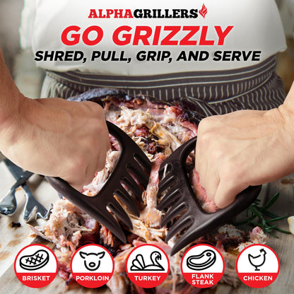Alpha Grillers Meat Shredder Claws - Fathers Day Gifts for Dad - BBQ Grilling Accessories Gift for Men Him Husband Boyfriend Birthday - Barbecue Grill Puller for Shredding Pulled Pork Chicken - CookCave