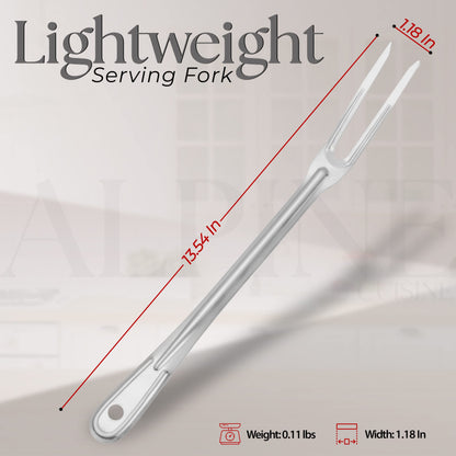 Alpine Cuisine Stainless Steel Carving BBQ Fork 13.5in with Comfortable Handle - Grill Fork Heat Resistance, Stainless Steel Forks for Barbecue, Serving, Cooking, Grilling, Roasting - Dishwasher Safe - CookCave