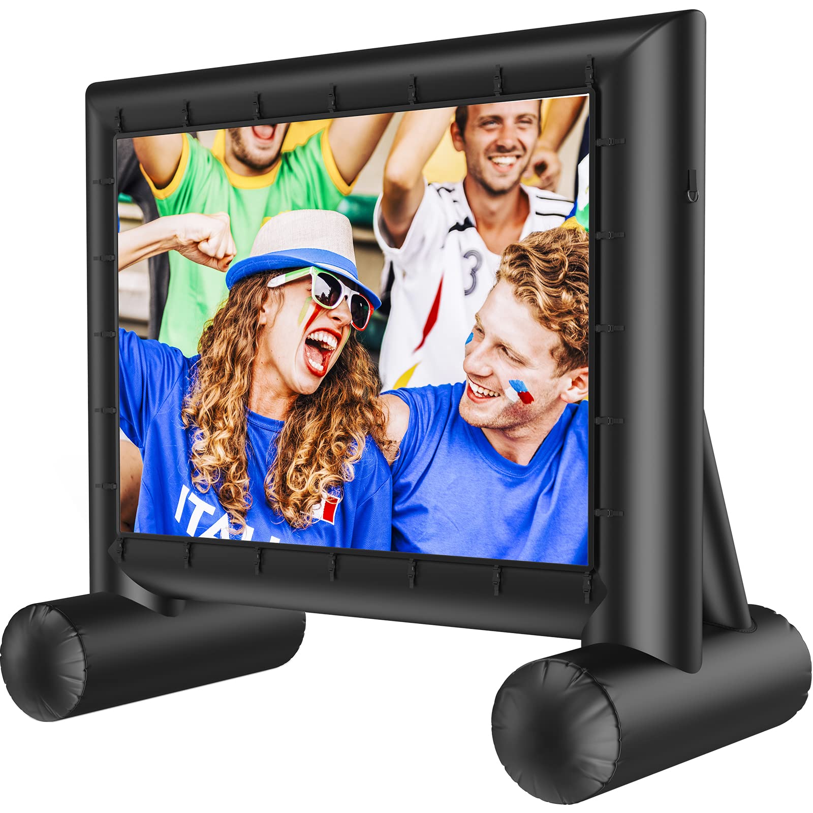 Amada 14 Feet Outdoor Inflatable Movie Screen, Projector Screen with Fast Low-Noise Air, Support Front Rear Projection for Backyard Movie Night, Home Theater, Theme Party, AMPJ04 - CookCave