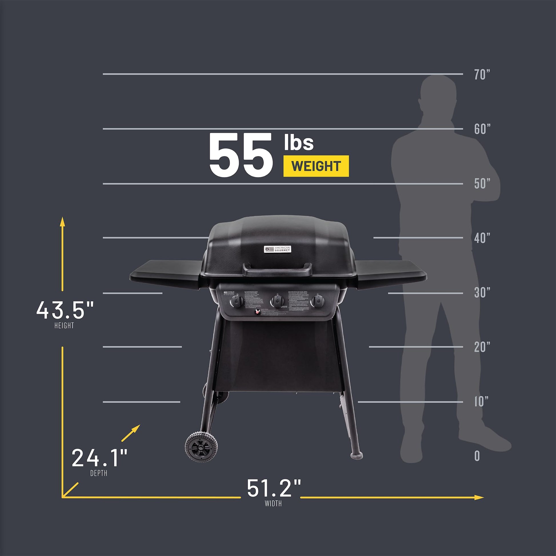 American Gourmet by Char-Broil Classic Series Convective 3-Burner Propane Stainless Steel Gas Grill - 463773717 - CookCave
