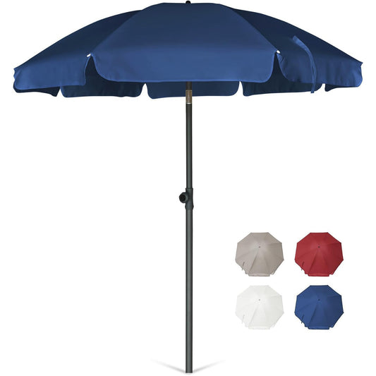 AMMSUN Patio Umbrella, 6.5 ft Outdoor Table Umbrella with Tilt Steel Pole, UPF50+ Protection, Great for Outdoor Garden Backyard, Navy Blue - CookCave