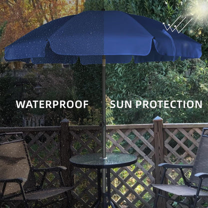 AMMSUN Patio Umbrella, 6.5 ft Outdoor Table Umbrella with Tilt Steel Pole, UPF50+ Protection, Great for Outdoor Garden Backyard, Navy Blue - CookCave