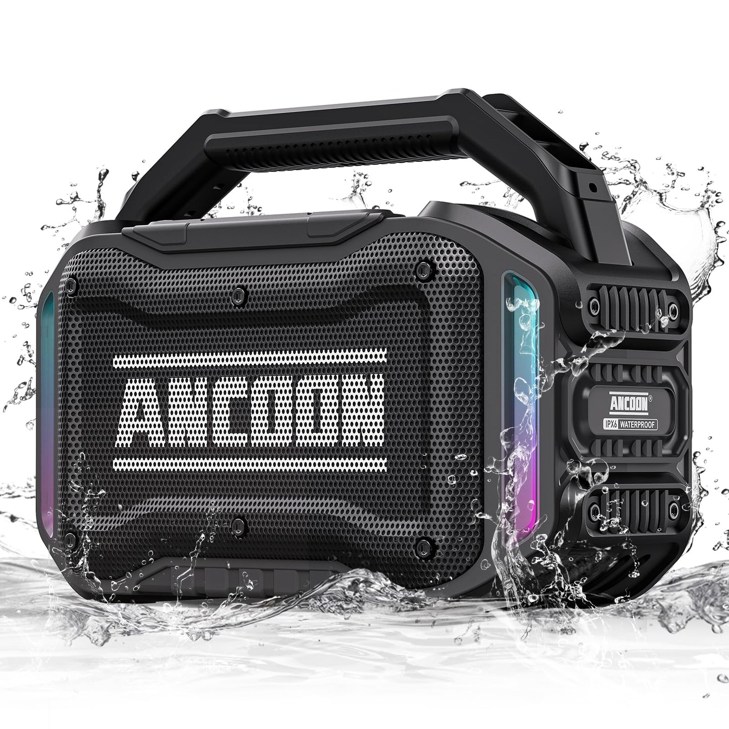 ANCOON Speakers Bluetooth Wireless: 80W(Peak) Loud Speaker with Bass, 20H Playtime, IPX6 Waterproof, Large Jobsite Speakers for Work, Outdoor, Workshop, Garage, Portable Speaker with TWS (Black) - CookCave