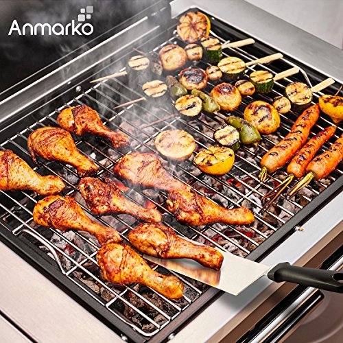 Anmarko Griddle Spatula Set - Stainless Steel Metal Spatula and Griddle Scraper - Heavy Spatula Griddle Accessories Great for Cast Iron Griddle BBQ Flat Top Grill - Commercial Grade - CookCave