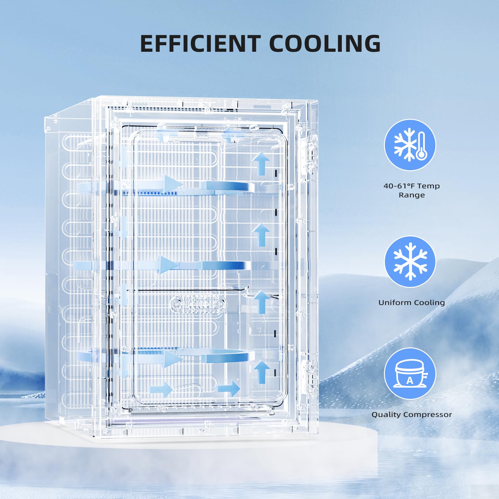 Antarctic Star 18L Beverage Refrigerator Cooler 24Can, Mini Fridge with Quiet Compressor, LED Light,Freestanding Small Fridge with Electronic Temperature Control for Home and Bar(40-61 ℉) - CookCave