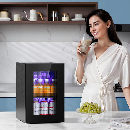 Antarctic Star 18L Beverage Refrigerator Cooler 24Can, Mini Fridge with Quiet Compressor, LED Light,Freestanding Small Fridge with Electronic Temperature Control for Home and Bar(40-61 ℉) - CookCave