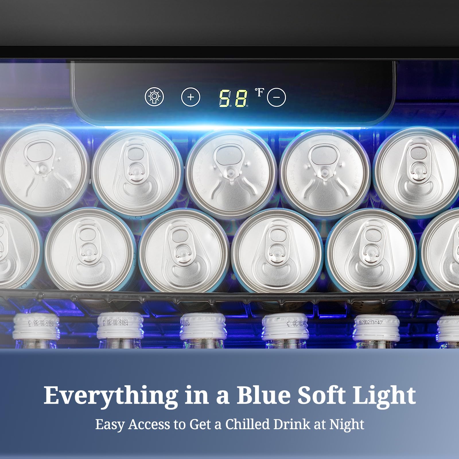 Antarctic Star Beverage Refrigerator Cooler 68 Can, Mini Fridge with Glass Door for Beer Drinks Wine,Freestanding Small Fridge with Electronic Temperature Control for Home and Bar,1.7 cu.ft - CookCave