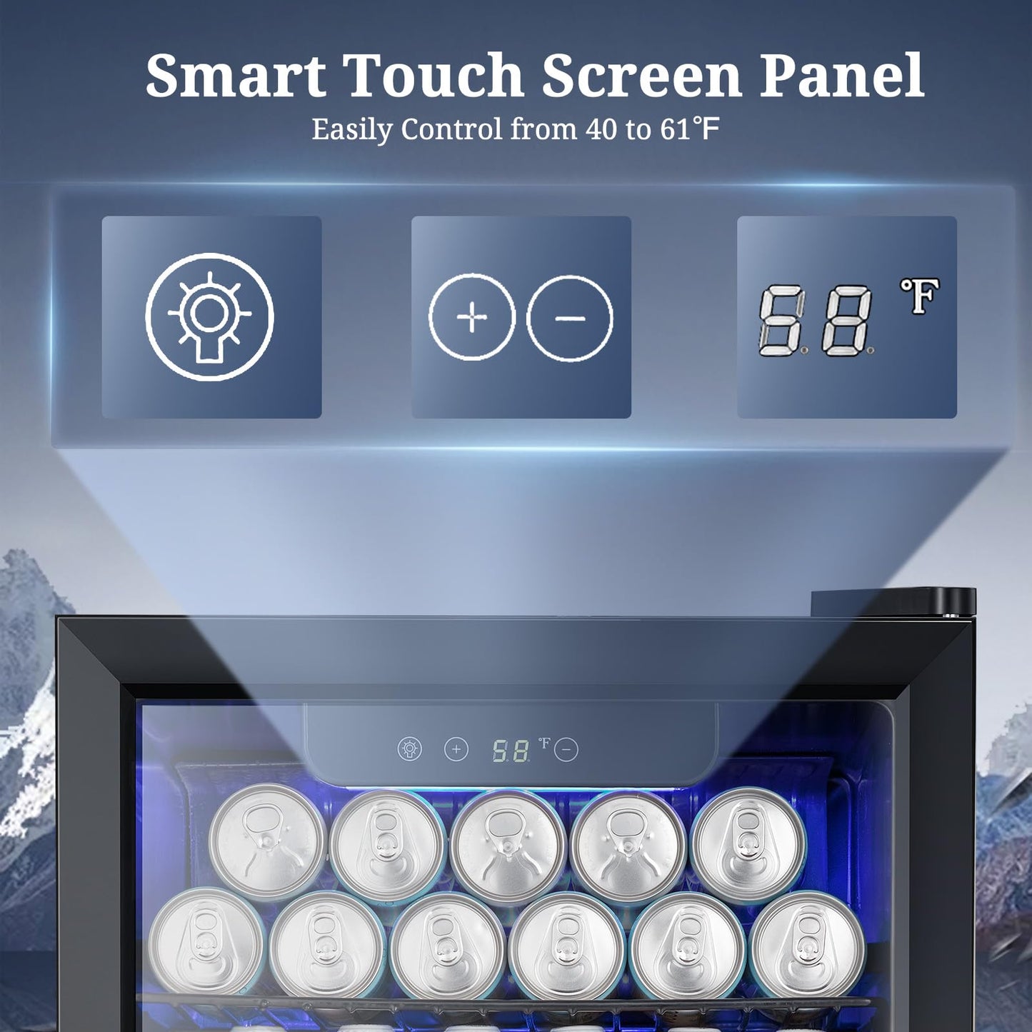 Antarctic Star Beverage Refrigerator Cooler 68 Can, Mini Fridge with Glass Door for Beer Drinks Wine,Freestanding Small Fridge with Electronic Temperature Control for Home and Bar,1.7 cu.ft - CookCave