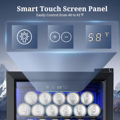 Antarctic Star Beverage Refrigerator Cooler 68 Can, Mini Fridge with Glass Door for Beer Drinks Wine,Freestanding Small Fridge with Electronic Temperature Control for Home and Bar,1.7 cu.ft - CookCave