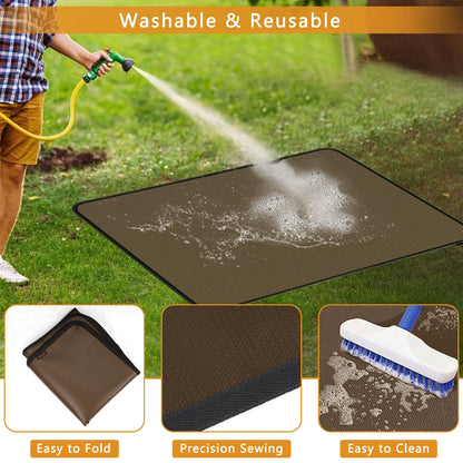 Anze Under Grill Mat for Outdoor Grill, 36x48 Inch Anti-Slip BBQ Floor Mats, Easy to Clean Reusable Fireproof Grill Pad, Oil-Proof Waterproof Protector for Indoor Fireplace Pit Mat Brown - CookCave