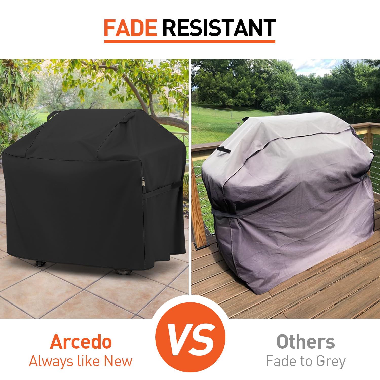 Arcedo BBQ Grill Cover 53 Inch, Heavy Duty Waterproof Outdoor Gas Grill Cover, Fade Resistant Durable and Convenient Compatible with Charbroil Weber Spirit Nexgrill Napoleon - CookCave