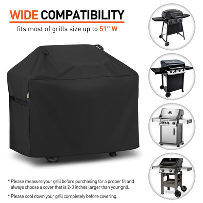 Arcedo BBQ Grill Cover 53 Inch, Heavy Duty Waterproof Outdoor Gas Grill Cover, Fade Resistant Durable and Convenient Compatible with Charbroil Weber Spirit Nexgrill Napoleon - CookCave