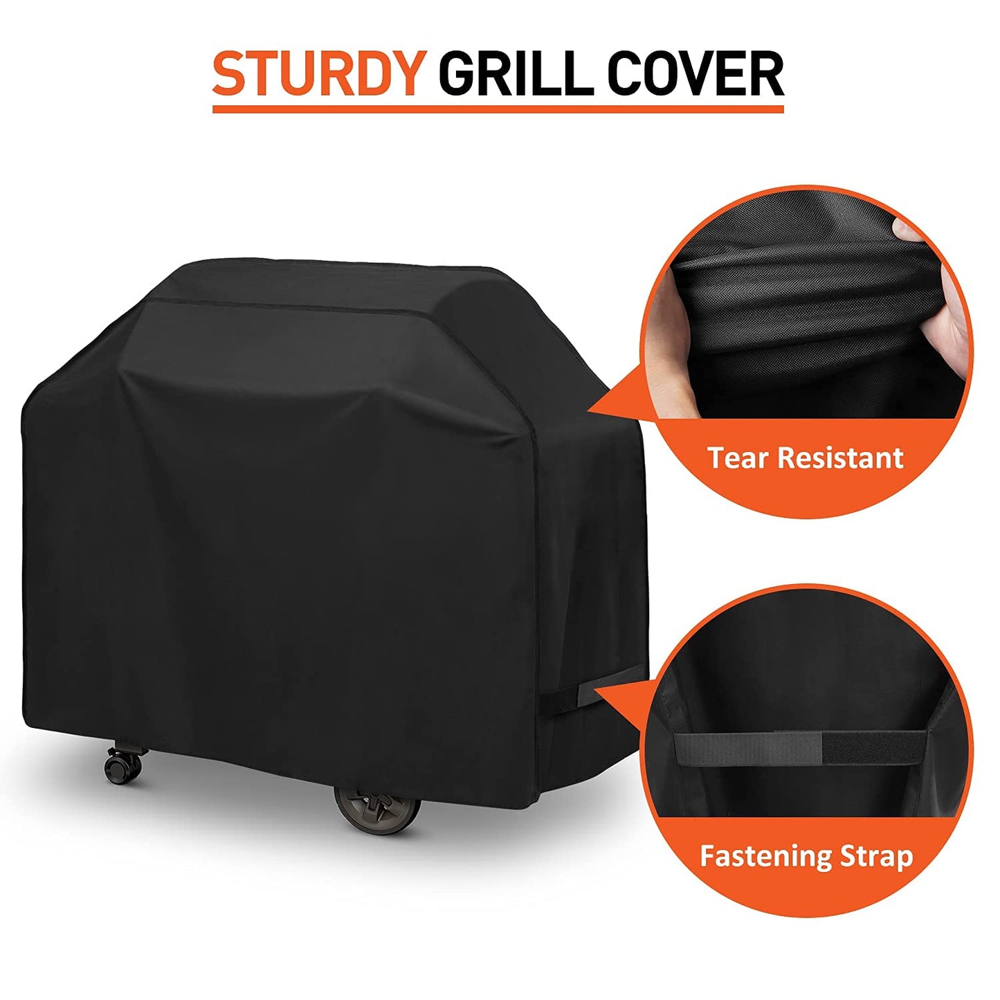 Arcedo BBQ Grill Cover 55 inch, Waterproof Grill Cover for Outdoor Grill, Rip-Proof, Fade Resistant Barbecue Gas Grill Cover for Weber, Char Broil, Nexgrill etc., All Weather Resistant - CookCave