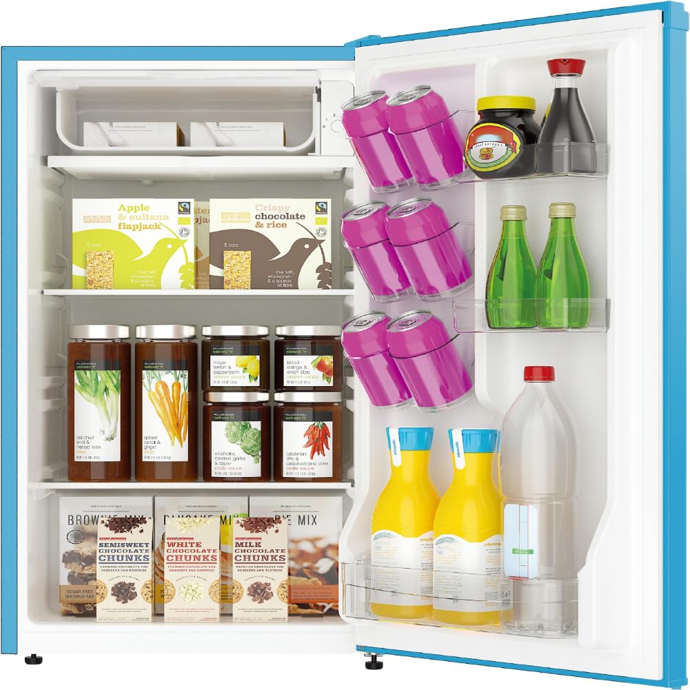 ARCTIC CHEF ACFR321BLUE Mini Refrigerator-Freezer Compartment-Adjustable Thermostat Control-Reversible Doors-Ideal for Dorm, Office, RV, Garage, Apartment-Blue, 3.2 CU.FT - CookCave