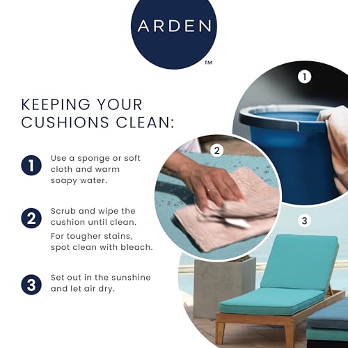 Arden Outdoor Deep Seat Cushion Set, 24 in x 24 in, Weather-Proof, Rain-Proof, Fade Resistant Patio Cushion for Chair, Sofa, and Couch Sapphire Blue Leala - CookCave