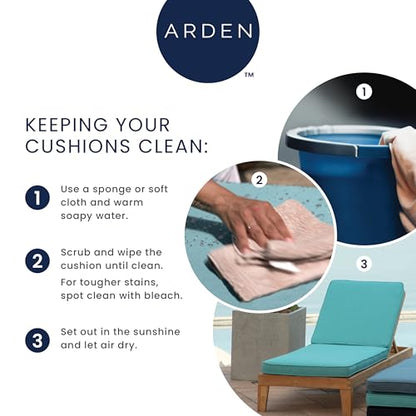 Arden Outdoor Deep Seat Cushion Set, 24 in x 24 in, Weather-Proof, Rain-Proof, Fade Resistant Patio Cushion for Chair, Sofa, and Couch Sapphire Blue Leala - CookCave