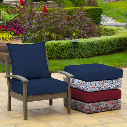 Arden Outdoor Deep Seat Cushion Set, 24 in x 24 in, Weather-Proof, Rain-Proof, Fade Resistant Patio Cushion for Chair, Sofa, and Couch Sapphire Blue Leala - CookCave