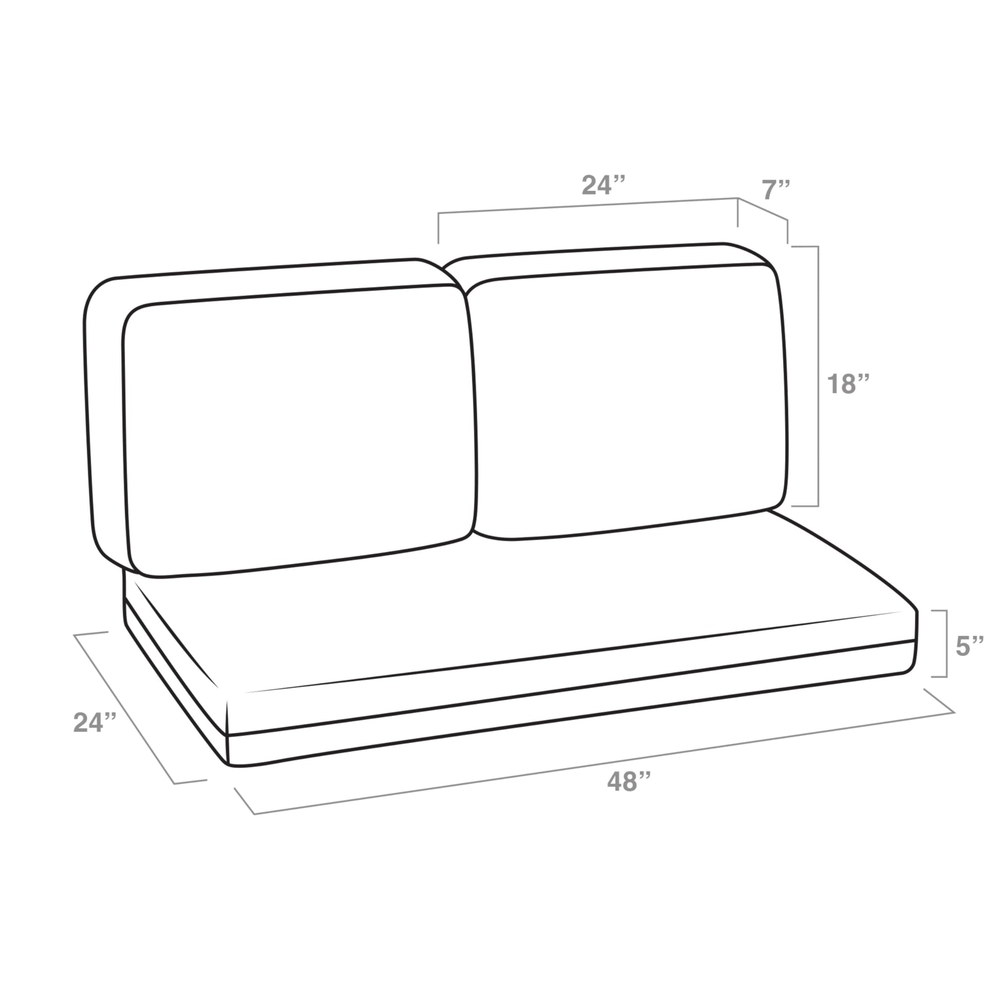 Arden Outdoor Loveseat Cushion Set, 48 x 24, Water Repellent, Fade Resistant, Cushion Set for Couch, Bench, and Swing 48 x 24, Sapphire Blue Leala - CookCave