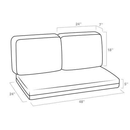 Arden Outdoor Loveseat Cushion Set, 48 x 24, Water Repellent, Fade Resistant, Cushion Set for Couch, Bench, and Swing 48 x 24, Sapphire Blue Leala - CookCave