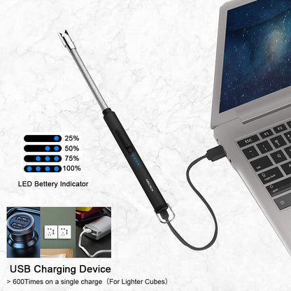 ARECTECH Candle Electric Lighter Rechargeable USB Arc Lighter Windproof Plasma for Candle Cooking BBQs Fireworks Birthday Gift Black - CookCave