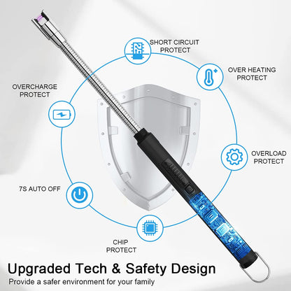 ARECTECH Candle Electric Lighter Rechargeable USB Arc Lighter Windproof Plasma for Candle Cooking BBQs Fireworks Birthday Gift Black - CookCave